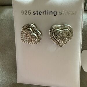 925 Sterling Silver Heart Earrings